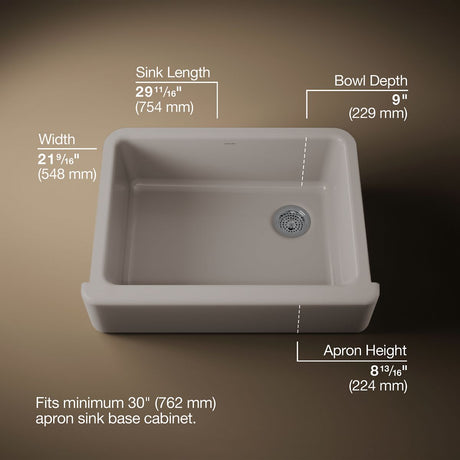 Whitehaven® 29-3/4" undermount single-bowl farmhouse kitchen sink