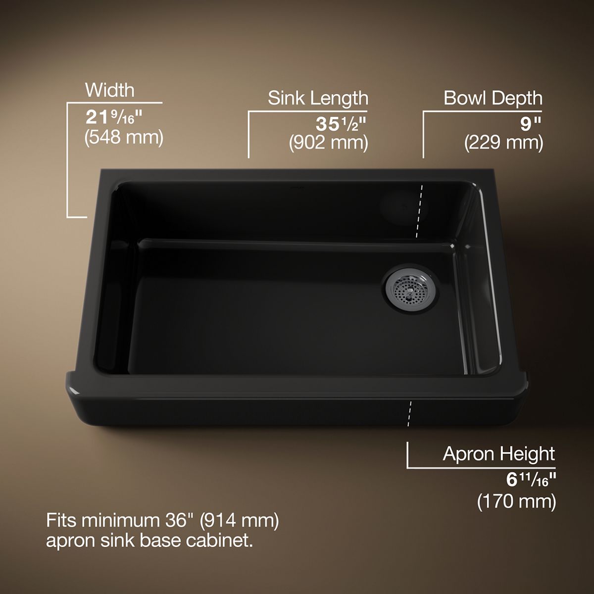 Whitehaven® 35-1/2" undermount single-bowl farmhouse kitchen sink