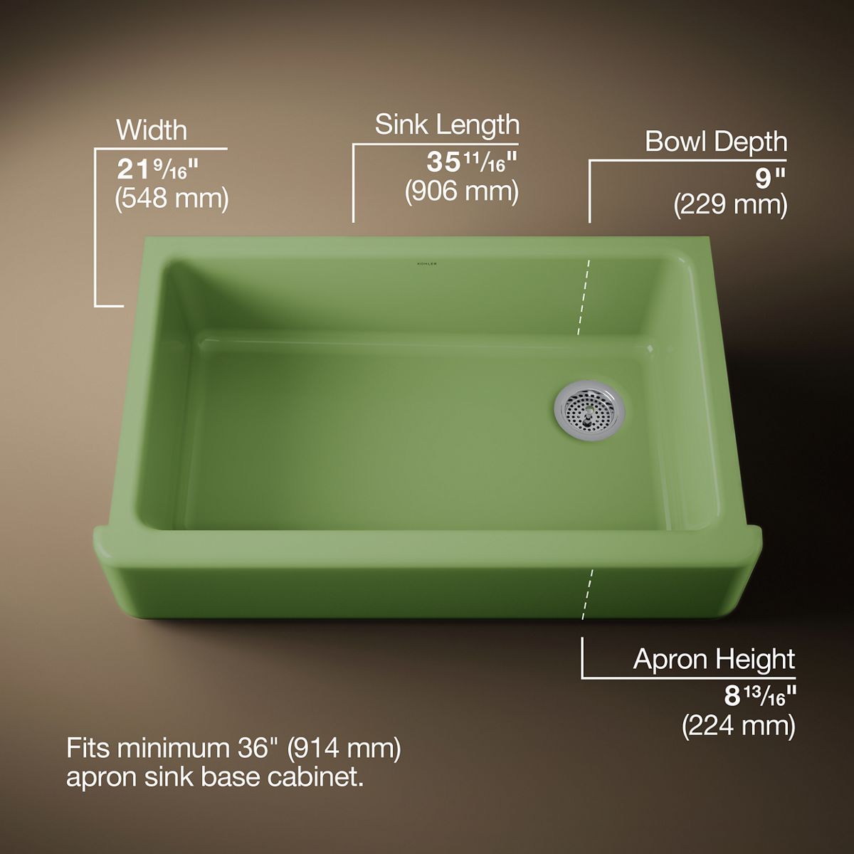 Whitehaven® 35-3/4" undermount single-bowl farmhouse kitchen sink