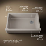 Whitehaven® 35-3/4" undermount single-bowl farmhouse kitchen sink