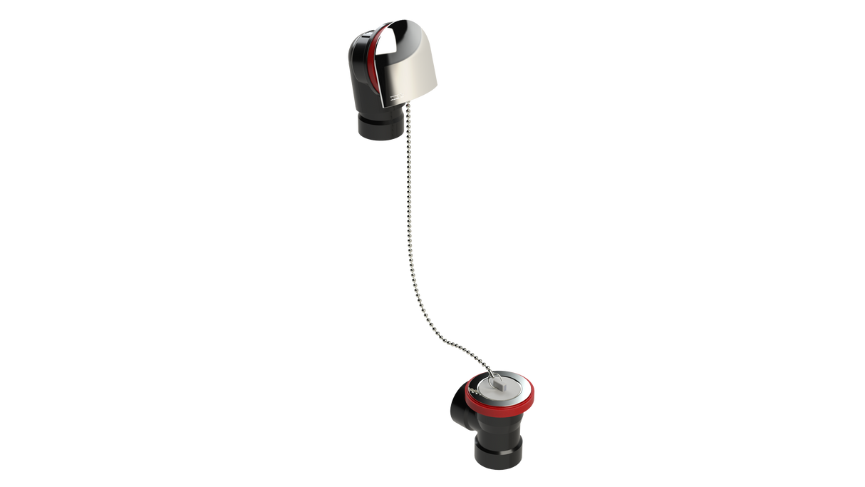 ABS DIRECT DRAIN WASTE & OVERFLOW PLUG & CHAIN HALF KIT (64DCSHK-CP)