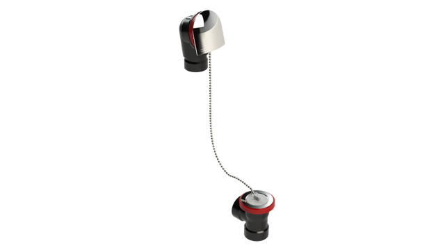 ABS DIRECT DRAIN WASTE & OVERFLOW PLUG & CHAIN HALF KIT (64DCSHK-CP)