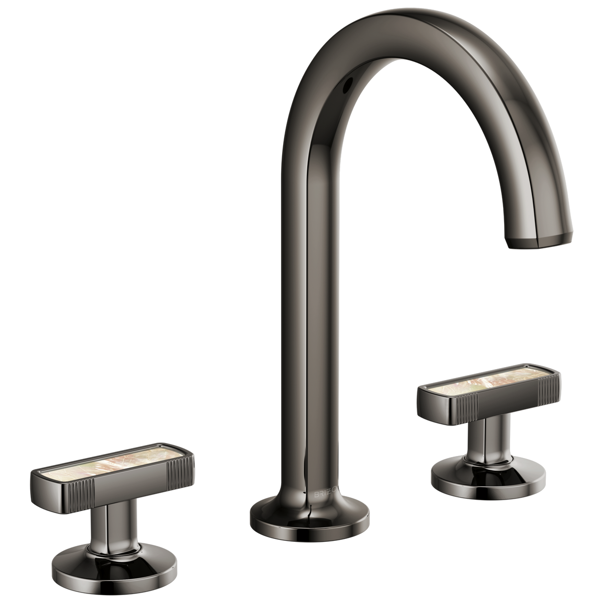Kintsu Widespread Lavatory Faucet with Arc Spout - Less Handles 1.2 GPM - Brilliance Black Onyx