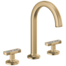 Kintsu Widespread Lavatory Faucet with Arc Spout - Less Handles 1.2 GPM - Luxe Gold