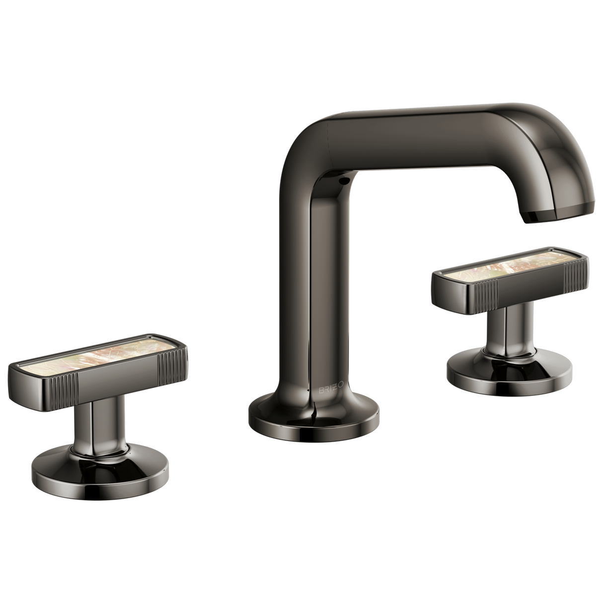 Kintsu Widespread Lavatory Faucet with Arc Spout - Less Handles 1.2 GPM - Brilliance Black Onyx