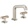 Kintsu Widespread Lavatory Faucet with Arc Spout - Less Handles 1.2 GPM - Luxe Nickel
