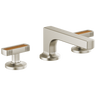 Kintsu Widespread Lavatory Faucet with Low Spout - Less Handles 1.2 GPM - Luxe Nickel