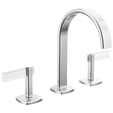 Allaria Widespread Lavatory Faucet with Arc Spout - Less Handles