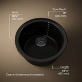 Porto Fino™ 18-1/2" top-/undermount single-bowl bar sink