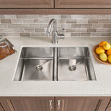 Pekoe® 29 x 18-Inch Stainless Steel Undermount Double Bowl Kitchen Sink