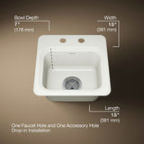 Northland™ 15" top-mount single-bowl bar sink