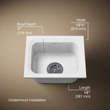 Northland™ 15" undermount single-bowl bar sink