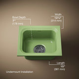 Northland™ 15" undermount single-bowl bar sink