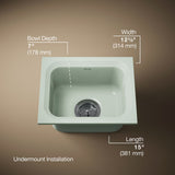 Northland™ 15" undermount single-bowl bar sink
