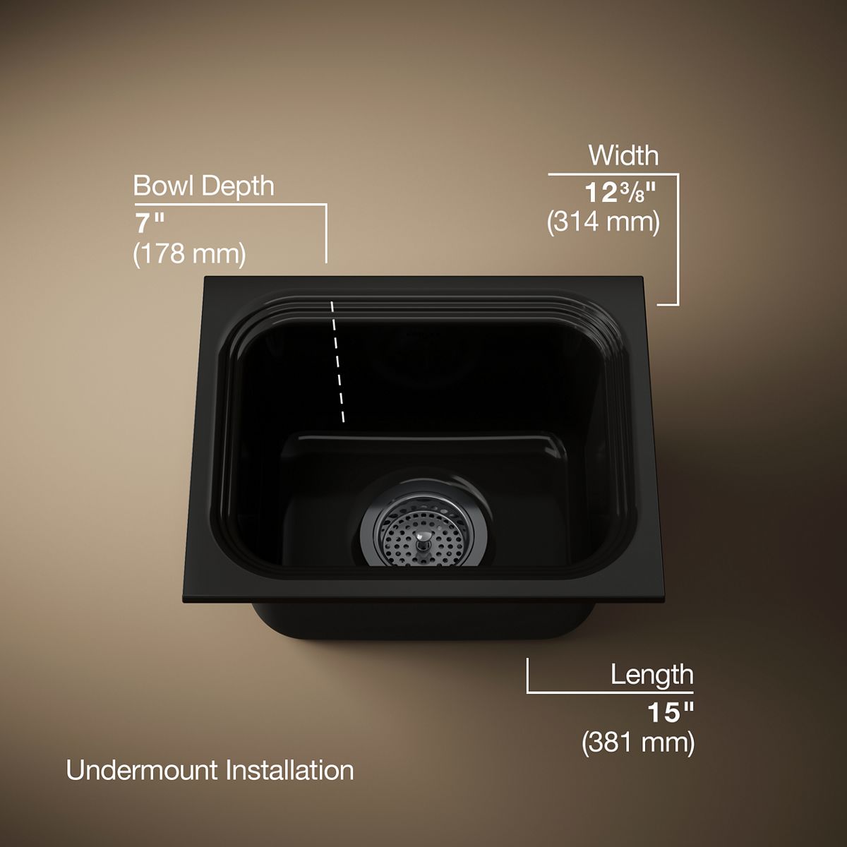 Northland™ 15" undermount single-bowl bar sink