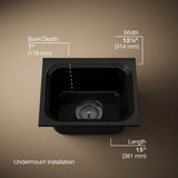 Northland™ 15" undermount single-bowl bar sink