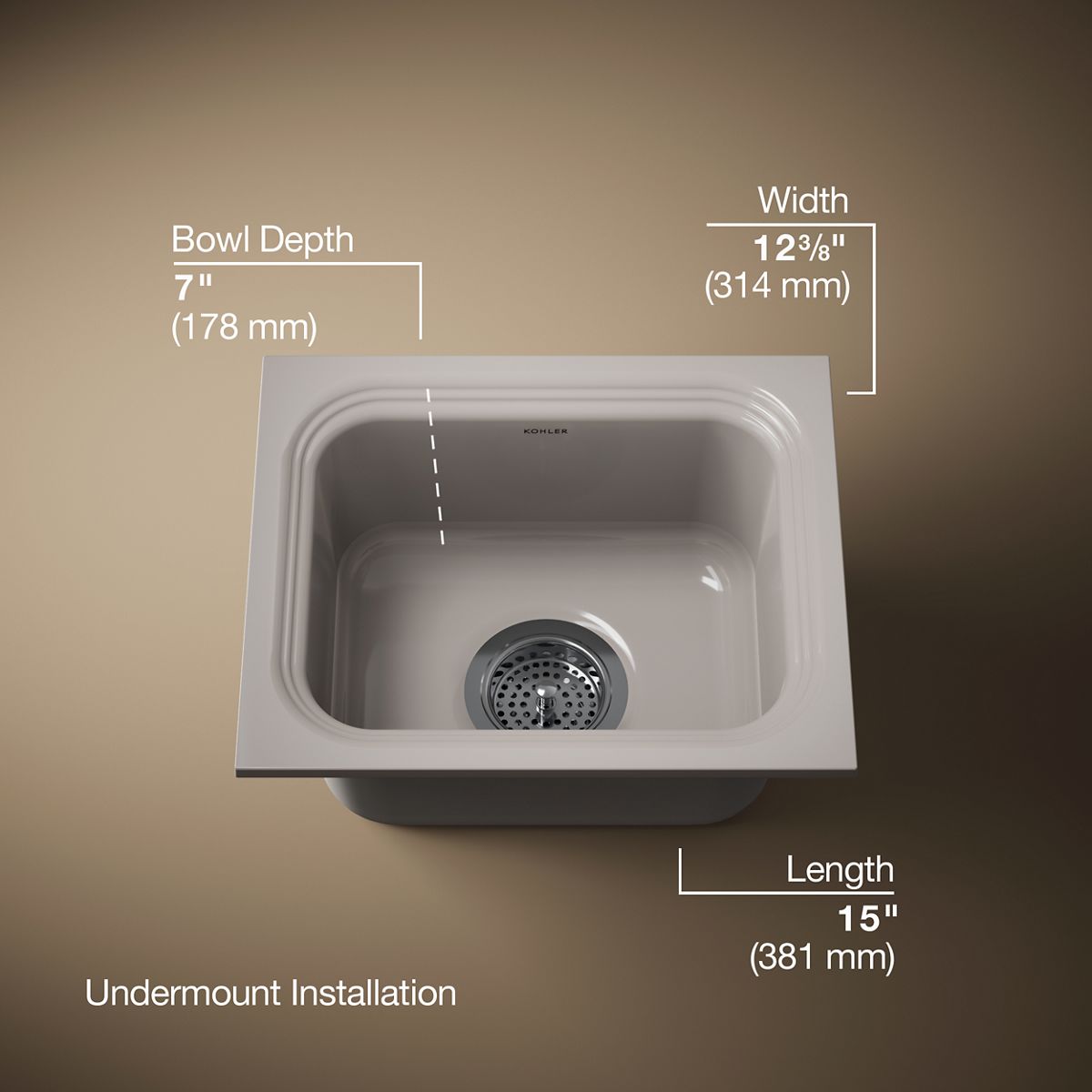 Northland™ 15" undermount single-bowl bar sink