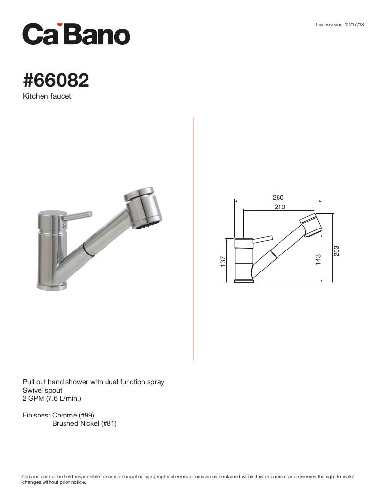 Pull-out kitchen faucet, 2 sprays