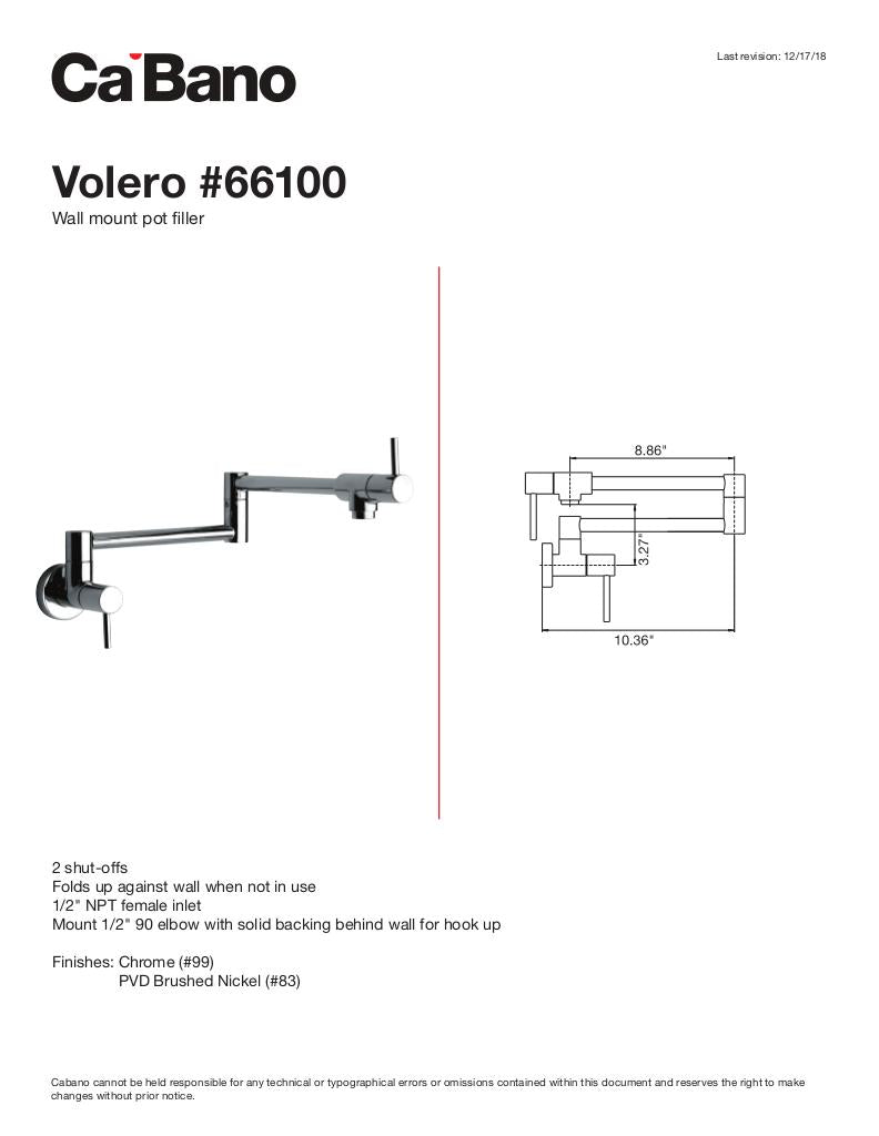 Wall mount pot filler