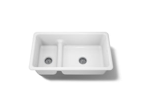 Iron/Tones® Smart Divide® 33" top-/undermount double-bowl kitchen sink