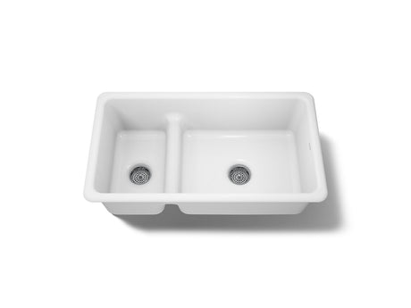 Iron/Tones® Smart Divide® 33" top-/undermount double-bowl kitchen sink