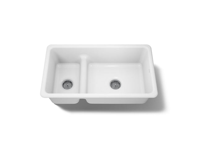 Iron/Tones® Smart Divide® 33" top-/undermount double-bowl kitchen sink