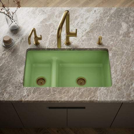 Iron/Tones® Smart Divide® 33" top-/undermount double-bowl kitchen sink
