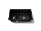 Iron/Tones® Smart Divide® 33" top-/undermount double-bowl kitchen sink