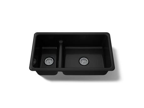 Iron/Tones® Smart Divide® 33" top-/undermount double-bowl kitchen sink