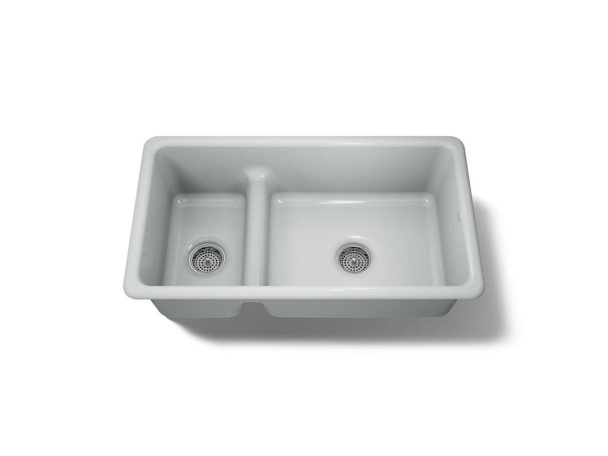 Iron/Tones® Smart Divide® 33" top-/undermount double-bowl kitchen sink
