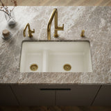 Iron/Tones® Smart Divide® 33" top-/undermount double-bowl kitchen sink