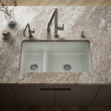 Iron/Tones® Smart Divide® 33" top-/undermount double-bowl kitchen sink
