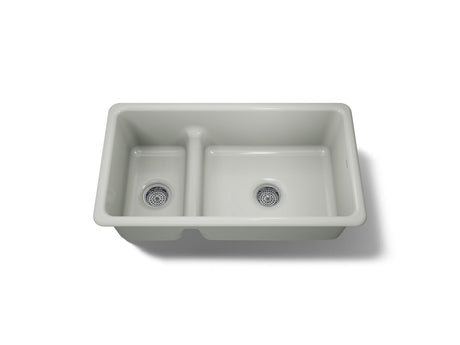 Iron/Tones® Smart Divide® 33" top-/undermount double-bowl kitchen sink