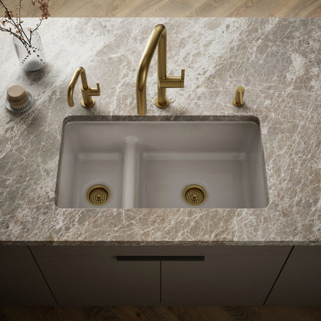 Iron/Tones® Smart Divide® 33" top-/undermount double-bowl kitchen sink