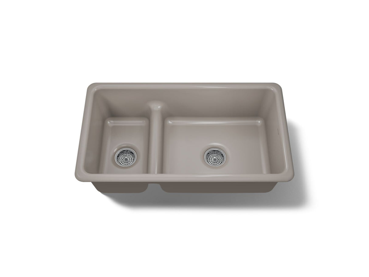 Iron/Tones® Smart Divide® 33" top-/undermount double-bowl kitchen sink