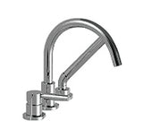 3 piece deck mount tub filler faucet with hand shower
