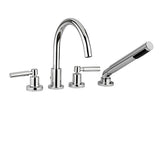 4 piece deck mount tub filler with hand shower