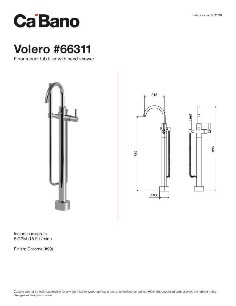 Floor mount tub filler with hand shower