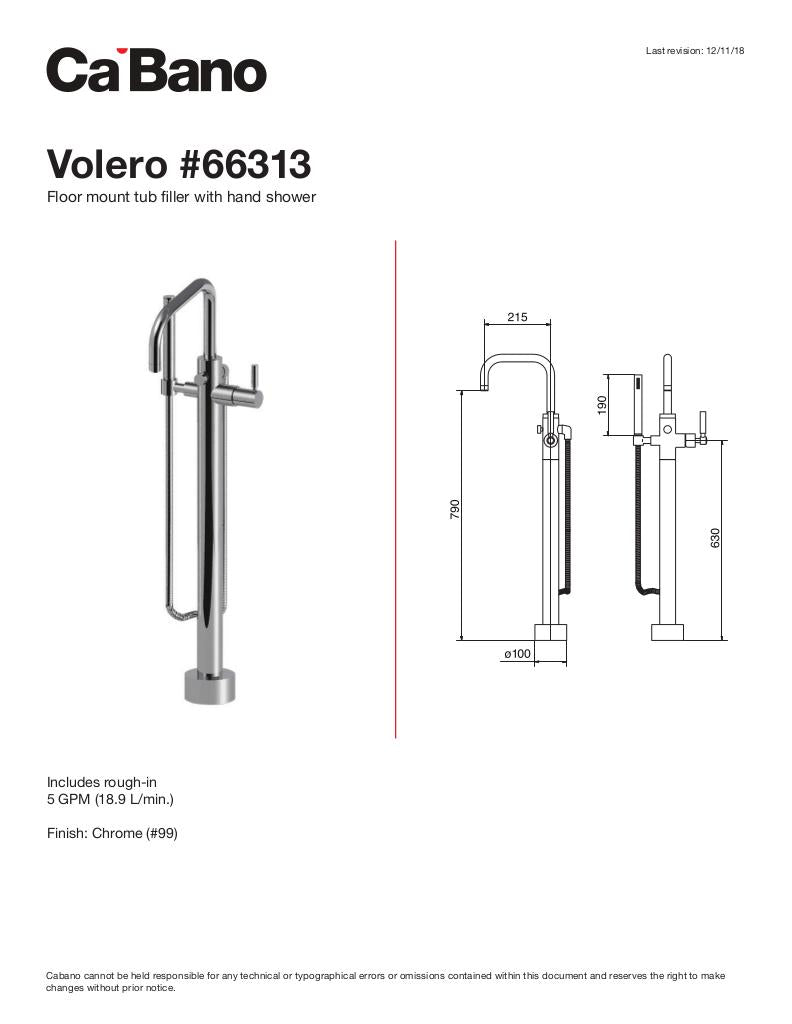 Floor mount tub filler with hand shower