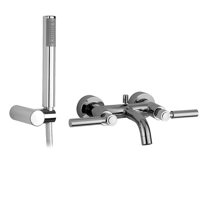 wall mount tub filler with hand shower
