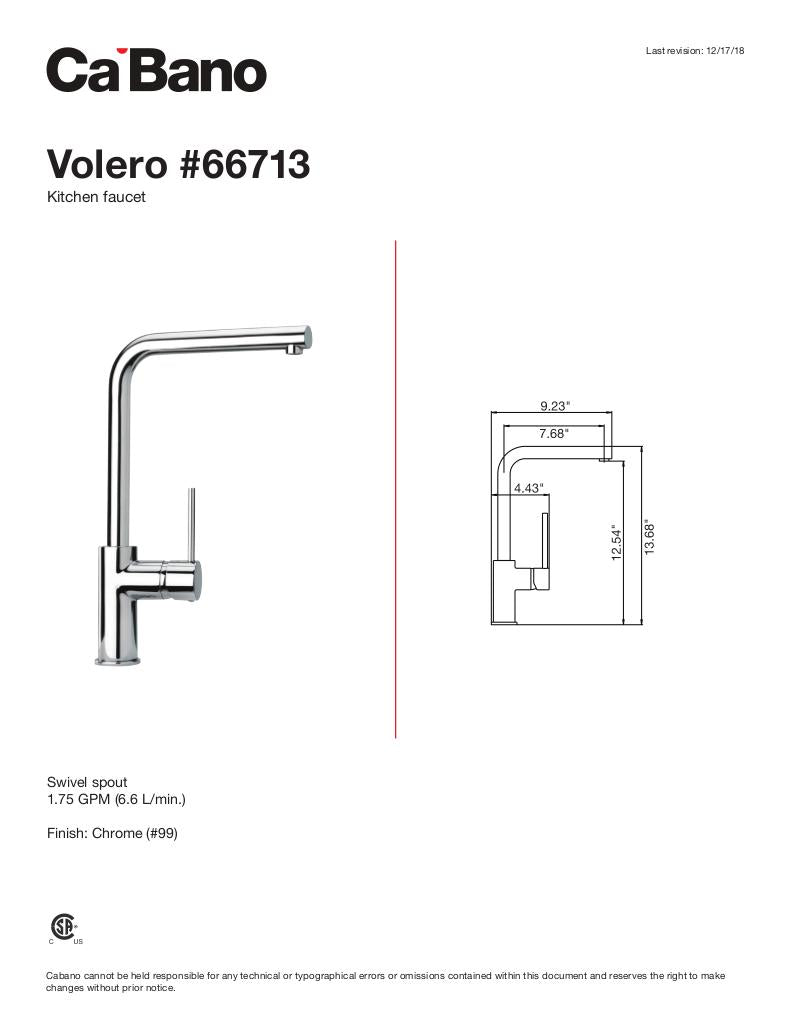Kitchen faucet with pivoting spout, 1 spray
