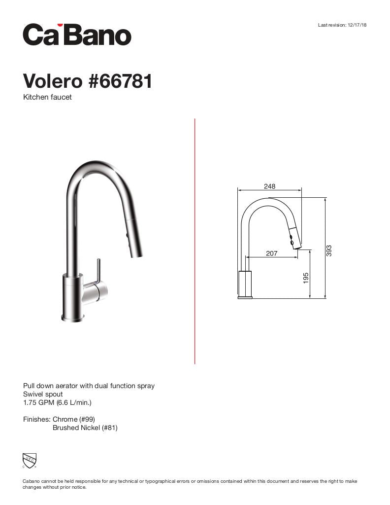 Pull-down kitchen faucet, 2 sprays