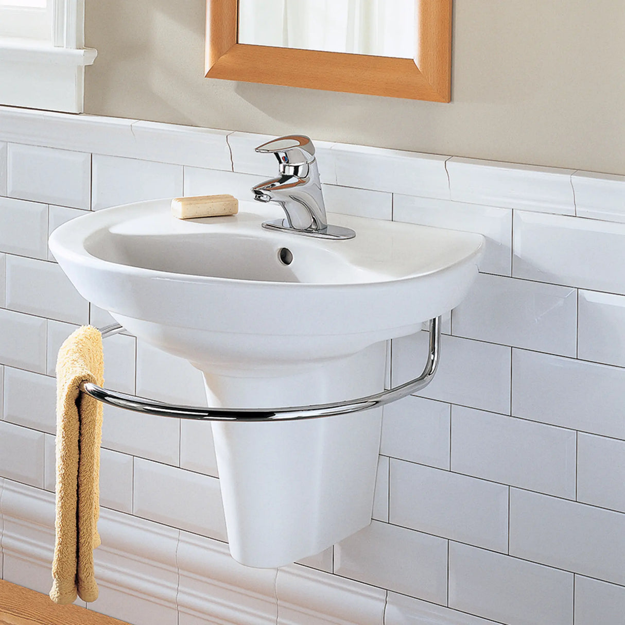 Ravenna® 8-Inch Widespread Wall-Hung Sink and Semi-Pedestal Leg Combination