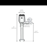 Ultima® Selectronic® Exposed Toilet Flush Valve, Diaphragm Type, Battery, 1.6 gpf/6.0 Lpf