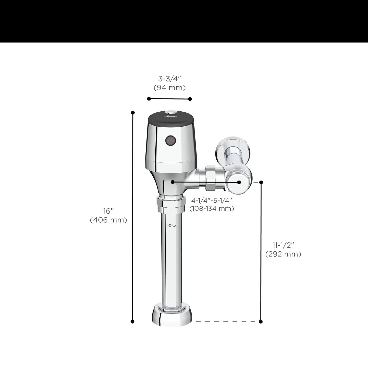 Ultima® Selectronic® Exposed Toilet Flush Valve, Diaphragm Type, Battery, 1.28 gpf/4.8 Lpf