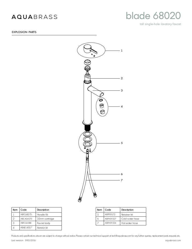 Tall single-hole lavatory faucet
