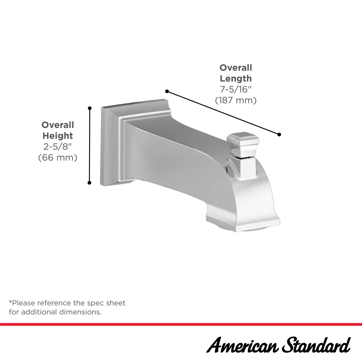 Town Square® S 6-3/4-Inch Slip-On Diverter Tub Spout