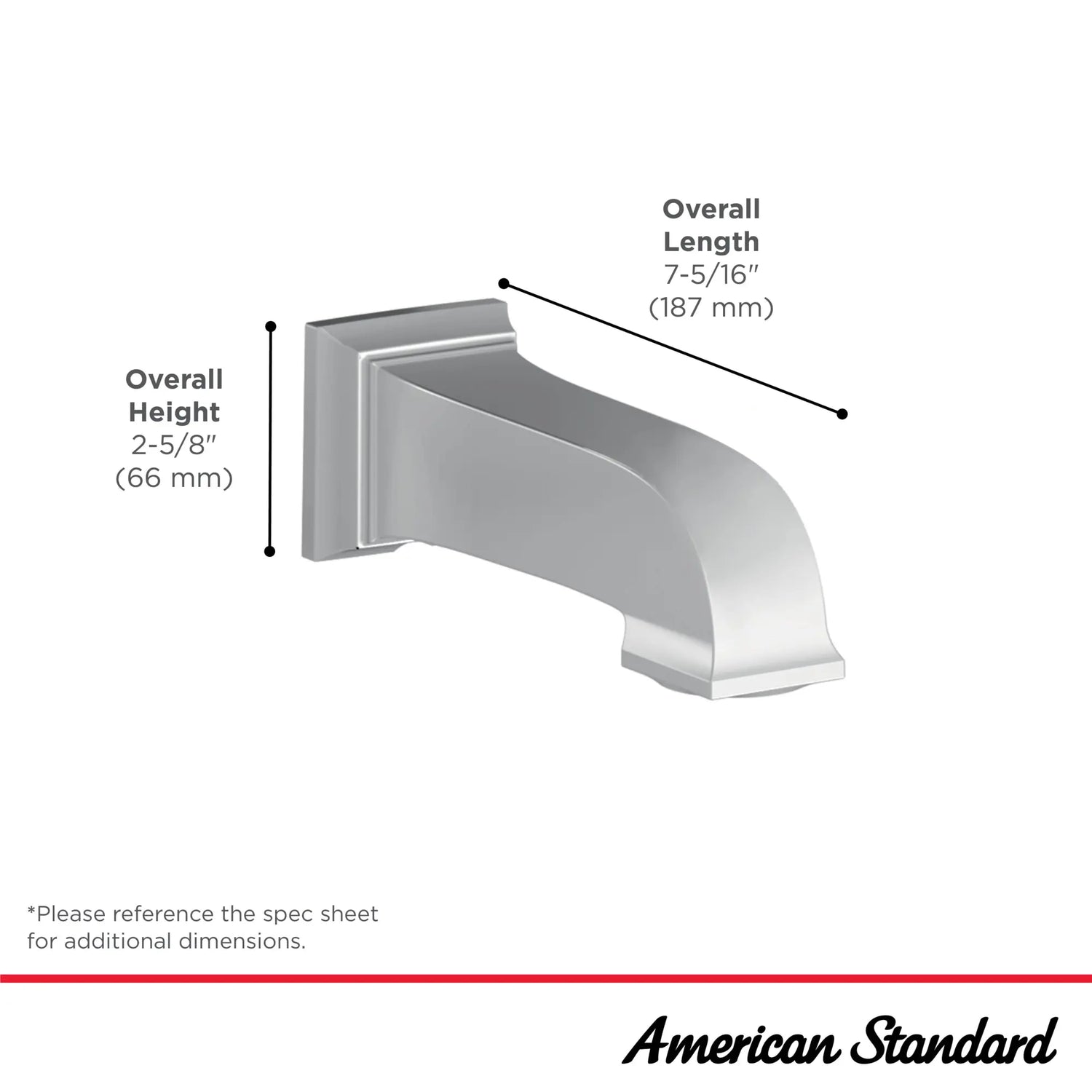 Town Square® S 6-3/4-Inch Slip-On Non-Diverter Tub Spout