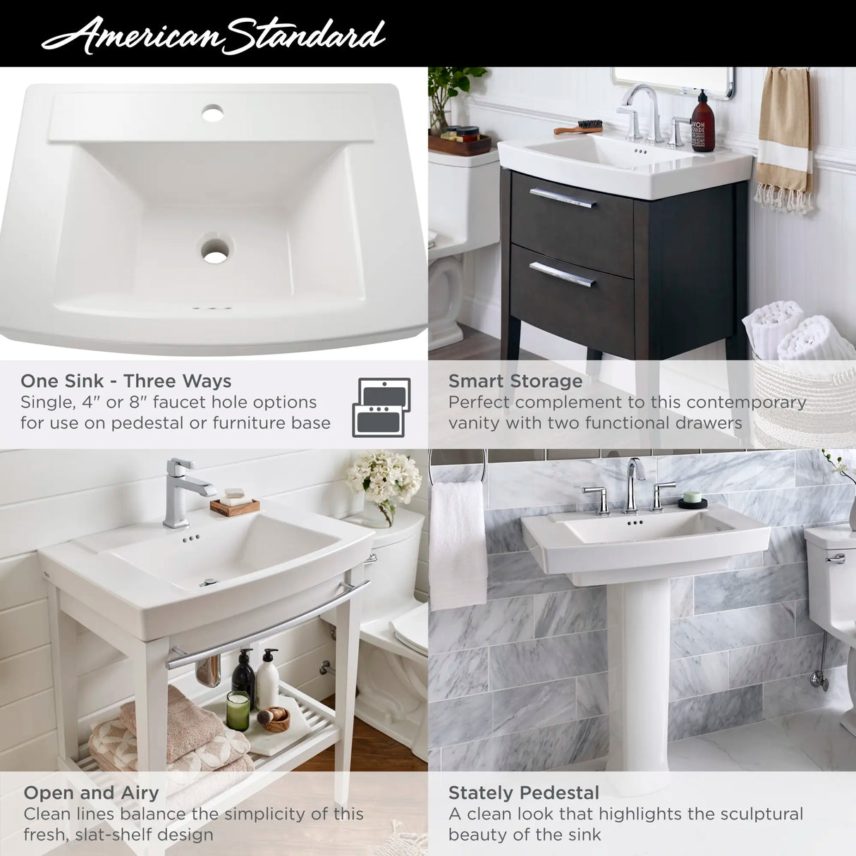 Townsend® Center Hole Only Pedestal Sink Top and Leg Combination