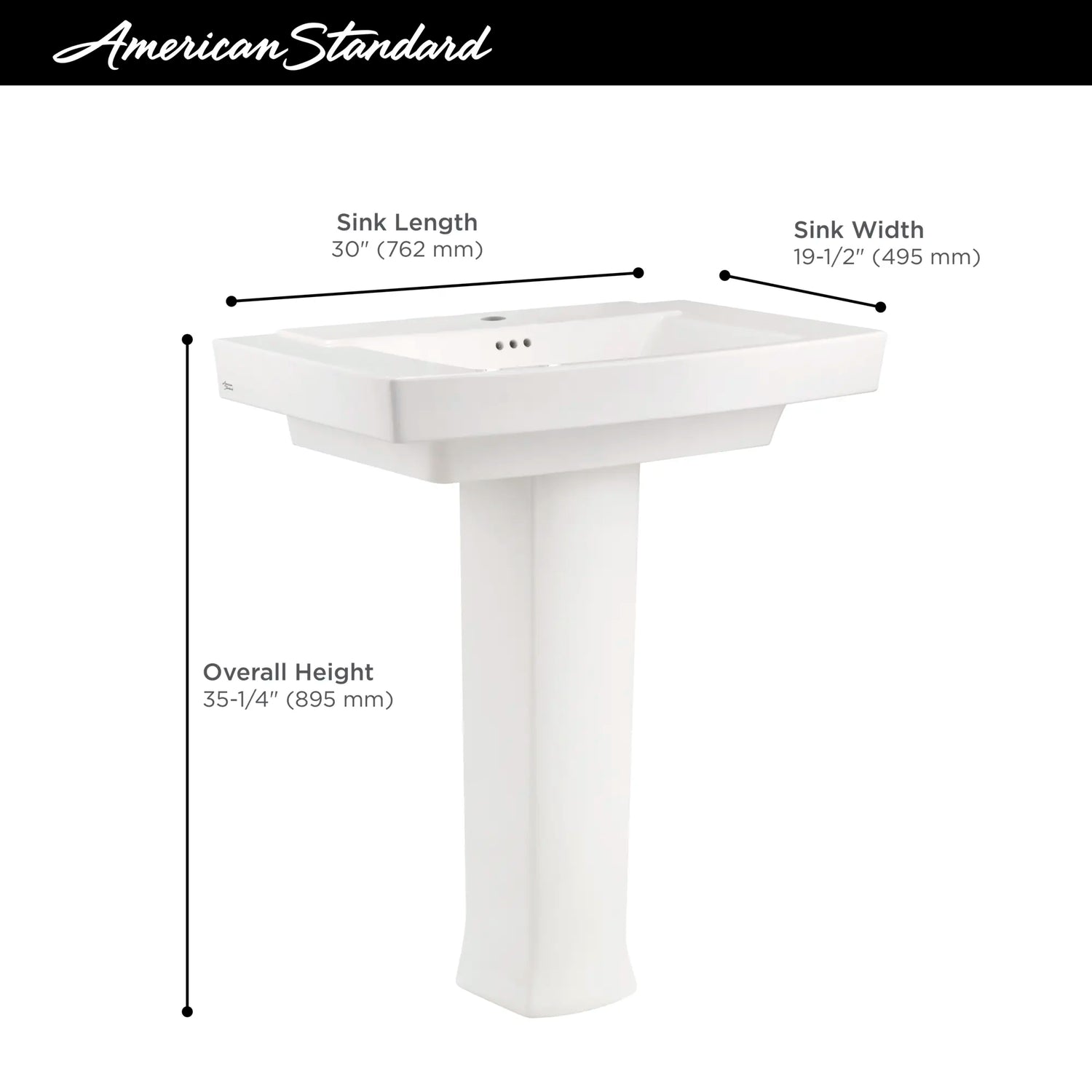 Townsend® Center Hole Only Pedestal Sink Top and Leg Combination
